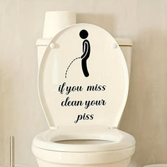 Toilet Sticker Clean Your Piss Villain Bathroom Decor