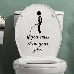 Toilet Sticker Clean Your Piss Villain Bathroom Decor