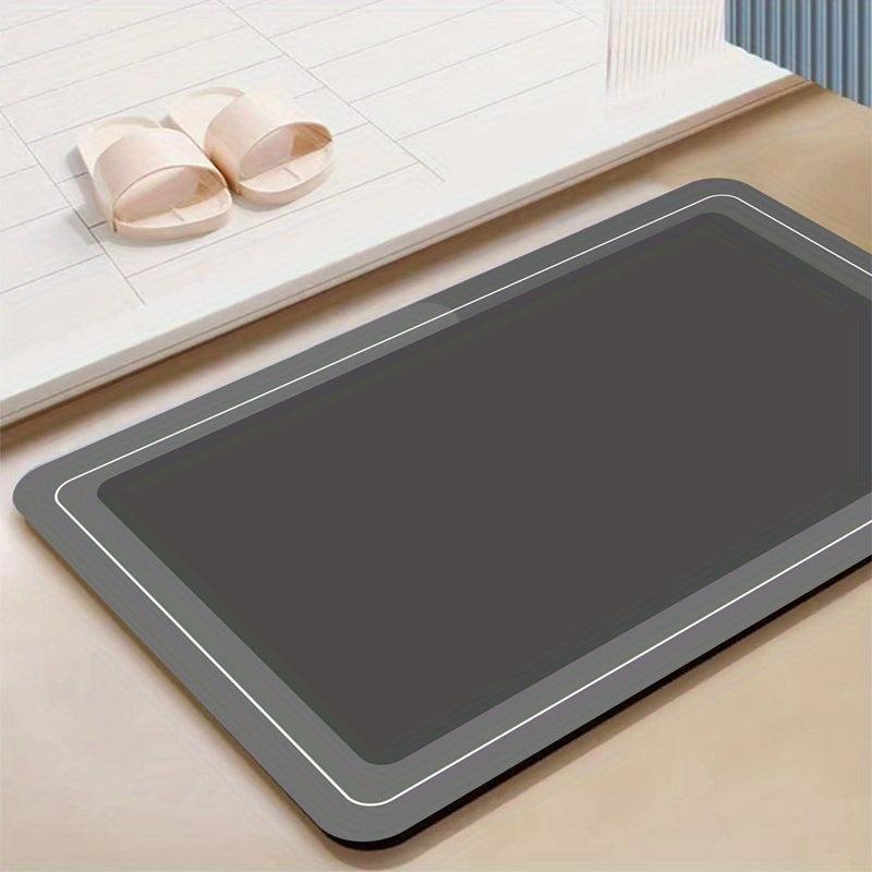 Quick Drying Diatom Mud Bath Rug Absorbent Gray Shower Carpet