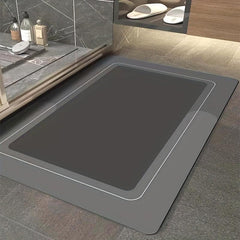 Quick Drying Diatom Mud Bath Rug Absorbent Gray Shower Carpet