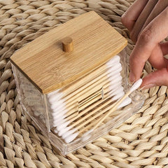 Acrylic Cotton Swab Storage Box Double Ended Cotton Swab Holder
