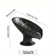 Ceramic Self Draining Soap Dish Marble Pattern Soap Box Holder