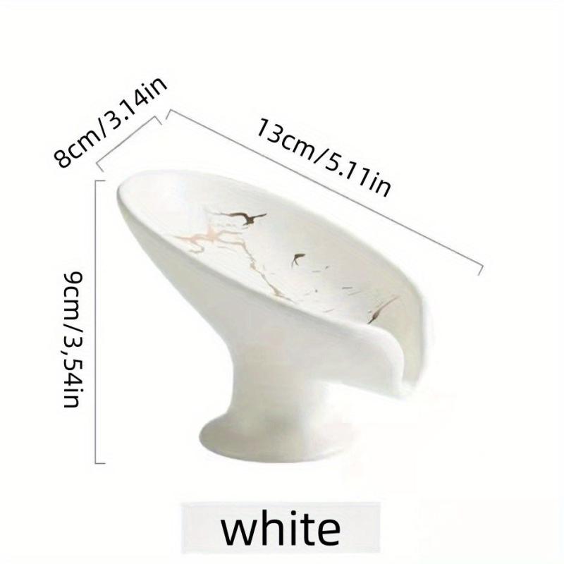 Ceramic Self Draining Soap Dish Marble Pattern Soap Box Holder
