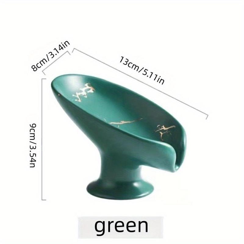Ceramic Self Draining Soap Dish Marble Pattern Soap Box Holder