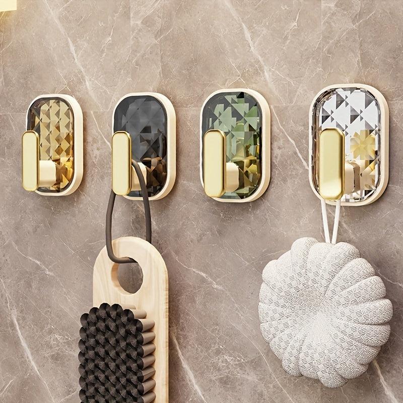 1pc Punch Towel Hook Adhesive Door Back Sticky Hook Creative Bathroom Hook
