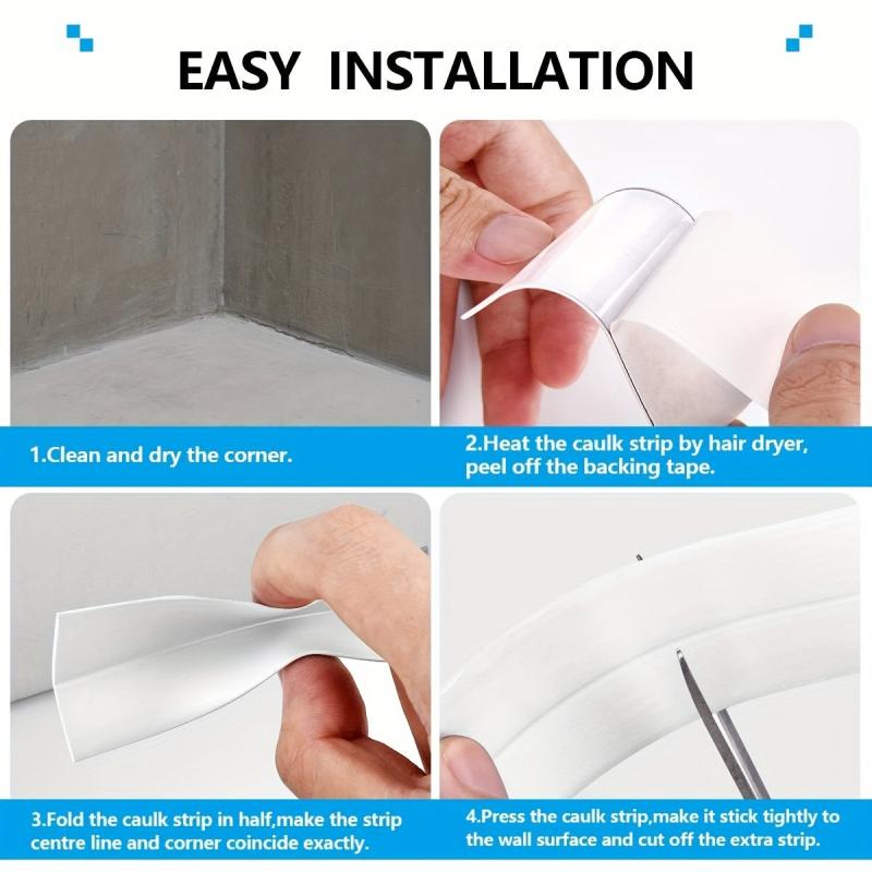 Marble Bath & Toilet Caulk Tape Sealant Strip Self Adhesive Tub And Wall Sealing