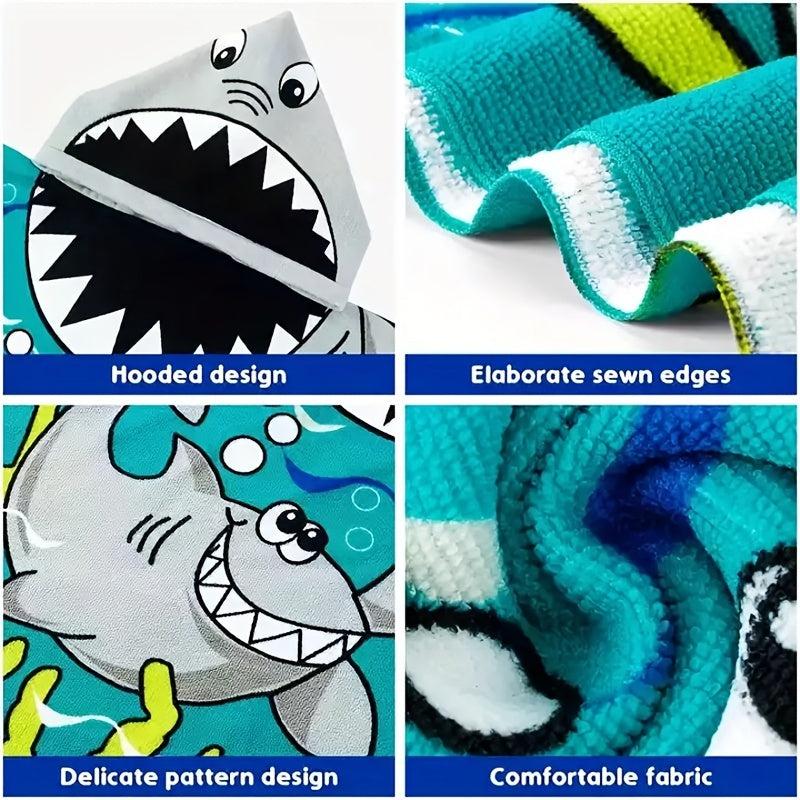 Kid's Hooded Beach Towel Soft Durable Quick Dry Toddler Pool Wrap