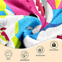 Shark Pattern Beach Towel Microfiber Absorbent Blanket