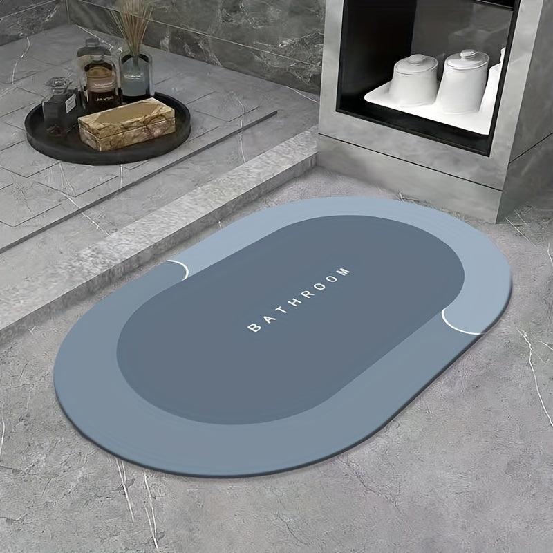 Soft Oval Diatom Mud Floor Mat Non Slip Absorbent Bath Mat