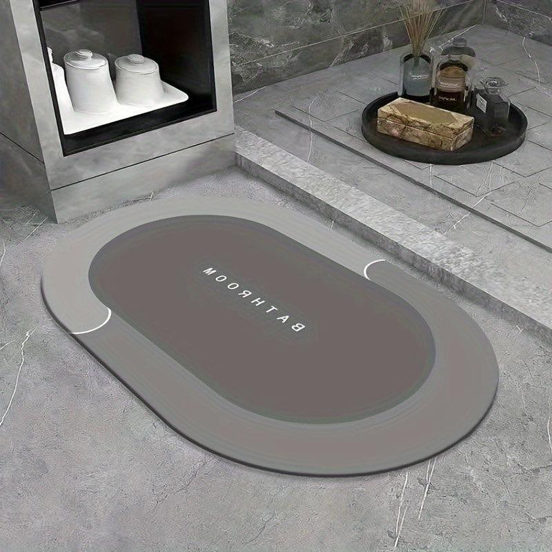 Soft Oval Diatom Mud Floor Mat Non Slip Absorbent Bath Mat