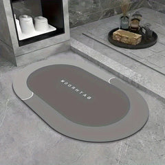 Soft Oval Diatom Mud Floor Mat Non Slip Absorbent Bath Mat