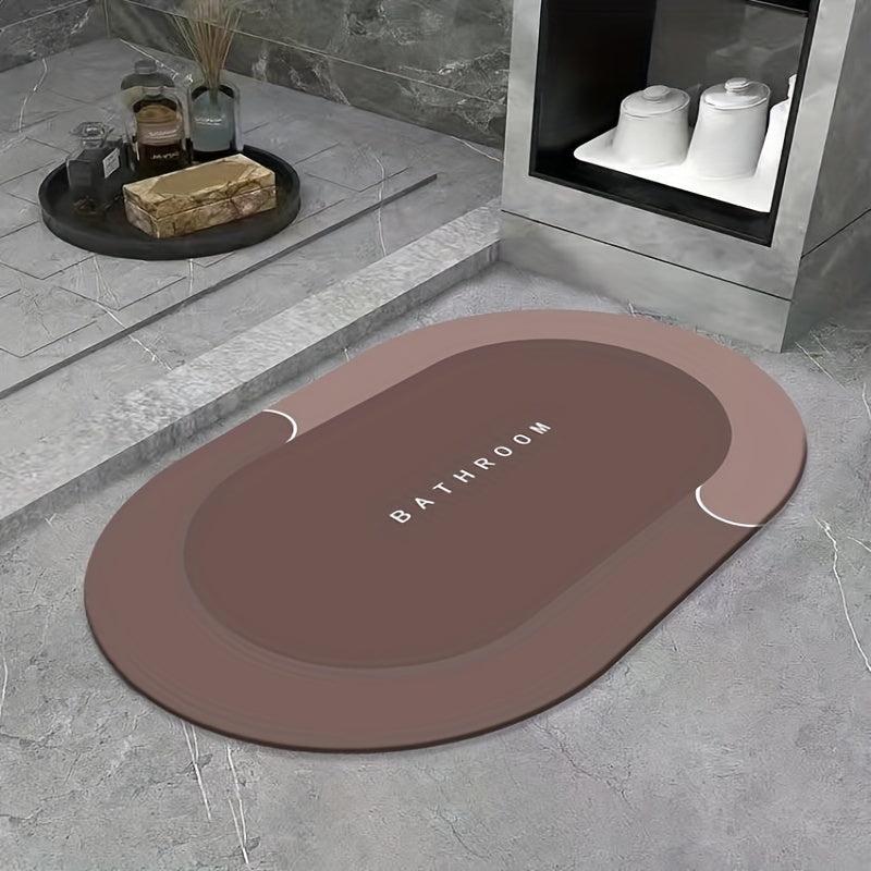 Soft Oval Diatom Mud Floor Mat Non Slip Absorbent Bath Mat