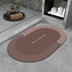 Soft Oval Diatom Mud Floor Mat Non Slip Absorbent Bath Mat