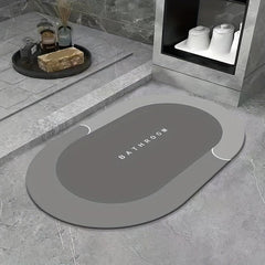 Soft Oval Diatom Mud Floor Mat Non Slip Absorbent Bath Mat