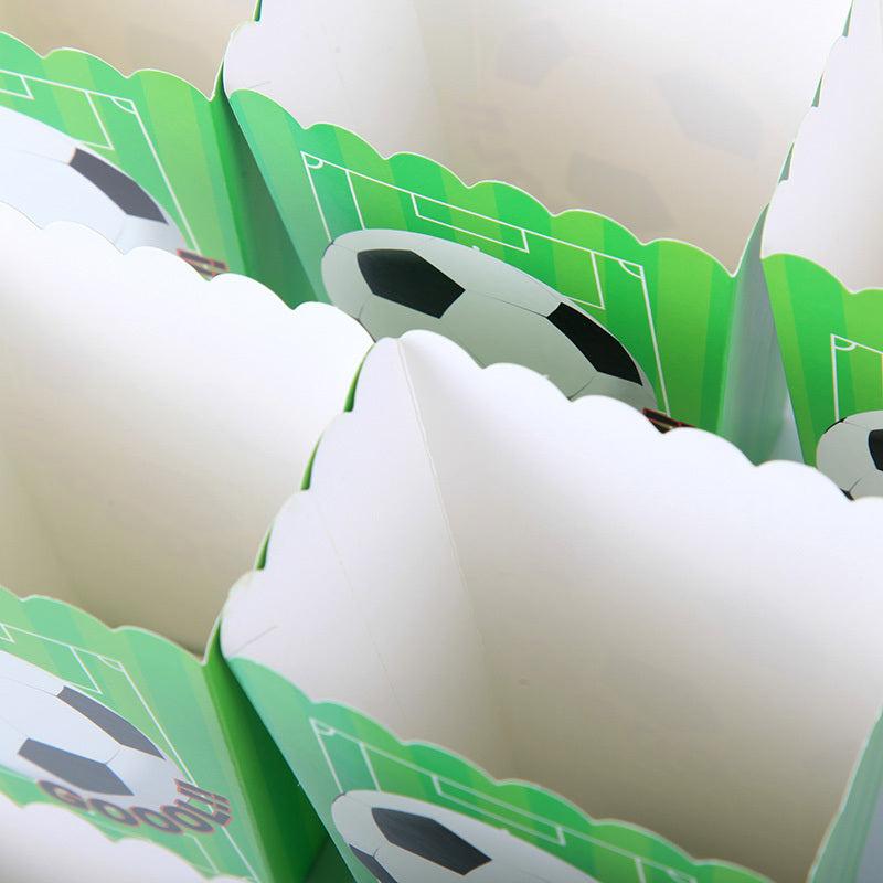 6pcs Soccer Themed Candy Popcorn Boxes for Parties