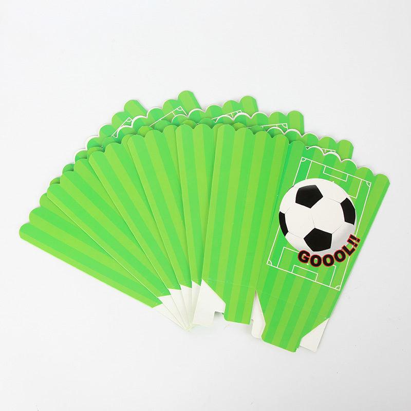 6pcs Soccer Themed Candy Popcorn Boxes for Parties