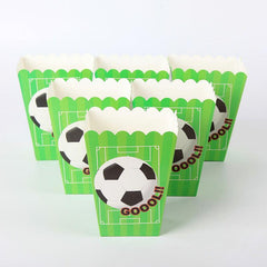 6pcs Soccer Themed Candy Popcorn Boxes for Parties