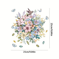 Bird Flower Toilet Lid Decal Bathroom Decor Sticker