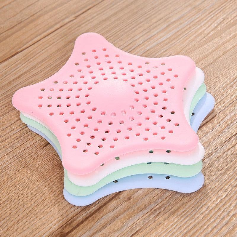 1pc Silicone Star Sink Filter Bathroom Hair Catcher Random Anti Clogging Filter