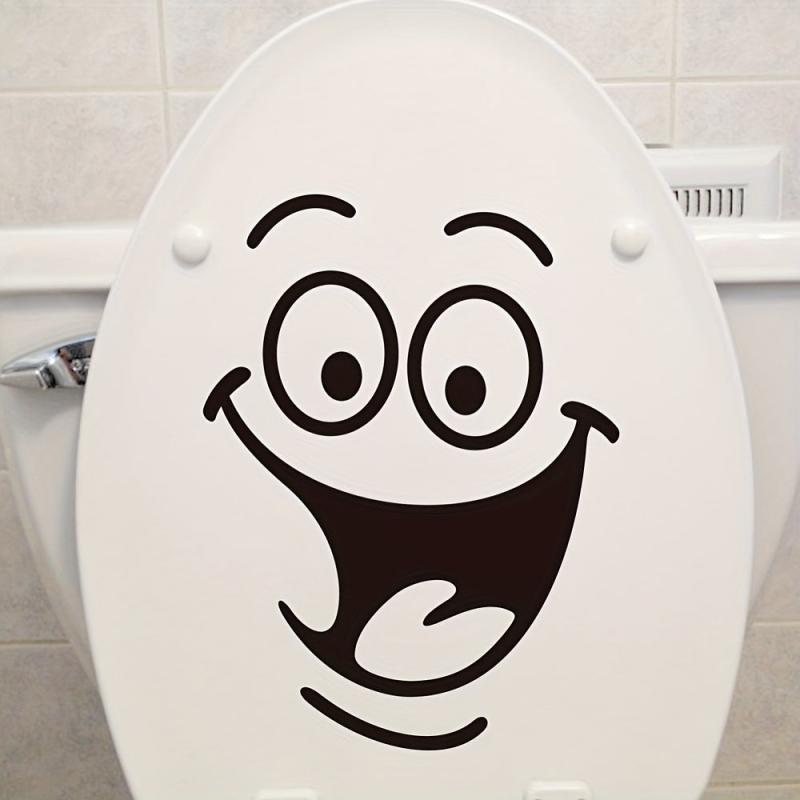 1pc Smile Face Pattern Toilet Lid Decal Funny Self Adhesive Toilet Sticker