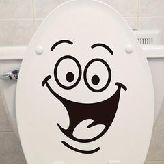 1pc Smile Face Pattern Toilet Lid Decal Funny Self Adhesive Toilet Sticker