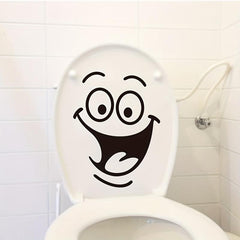 1pc Smile Face Pattern Toilet Lid Decal Funny Self Adhesive Toilet Sticker