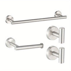 6pcs Stainless Steel Bathroom Hardware Set with Wall Mounting Brackets