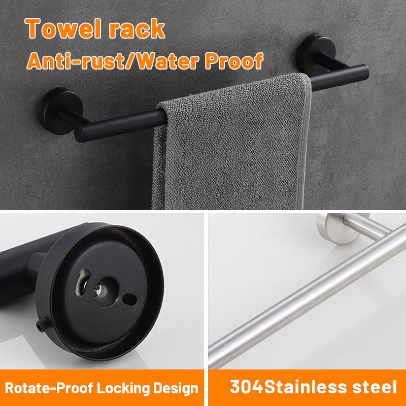 6pcs Stainless Steel Bathroom Hardware Set with Wall Mounting Brackets