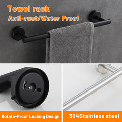 6pcs Stainless Steel Bathroom Hardware Set with Wall Mounting Brackets