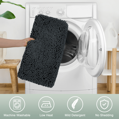 Soft Chenille Bath Rug Non Slip Absorbent Mat