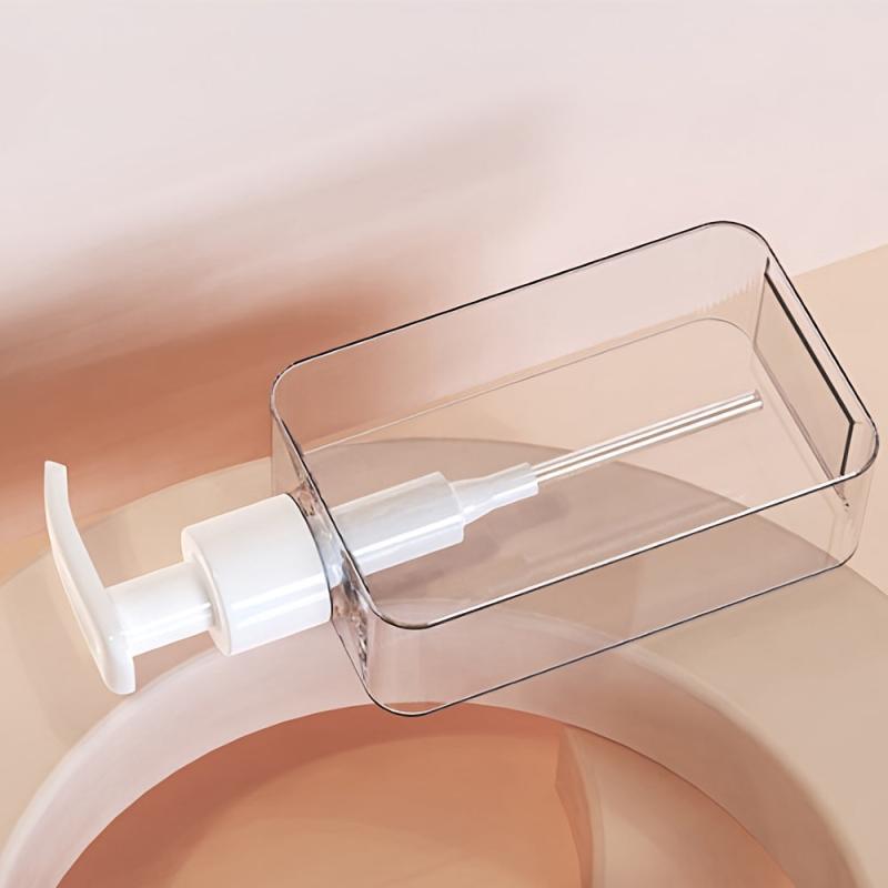 Transparent Square Soap Dispenser Countertop Lotion Bottle With Pump