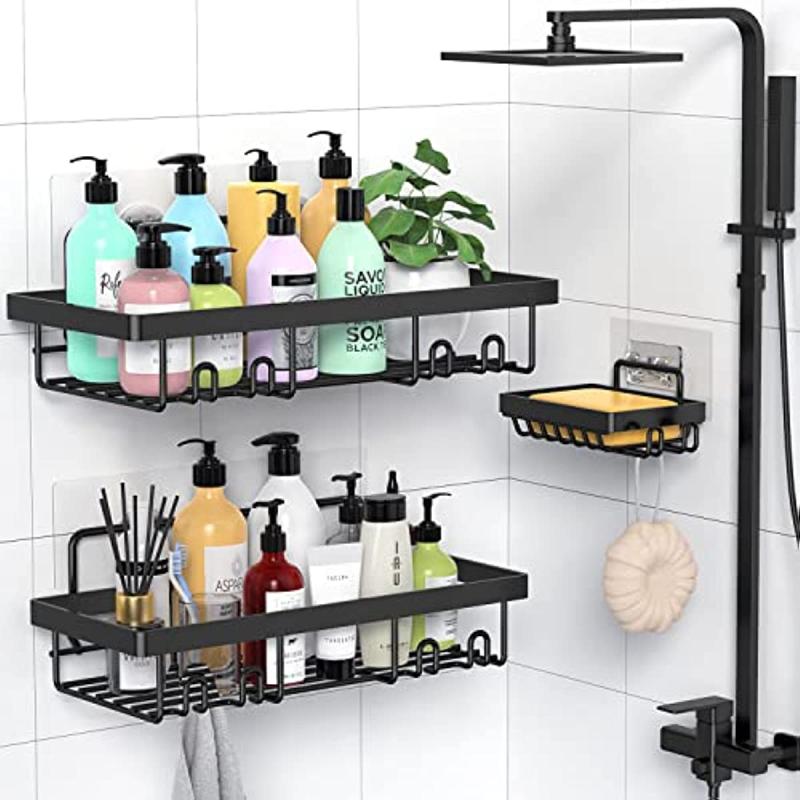 Adhesive Shower Caddy Bathroom Organizer No Drilling Required