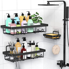 Adhesive Shower Caddy Bathroom Organizer No Drilling Required