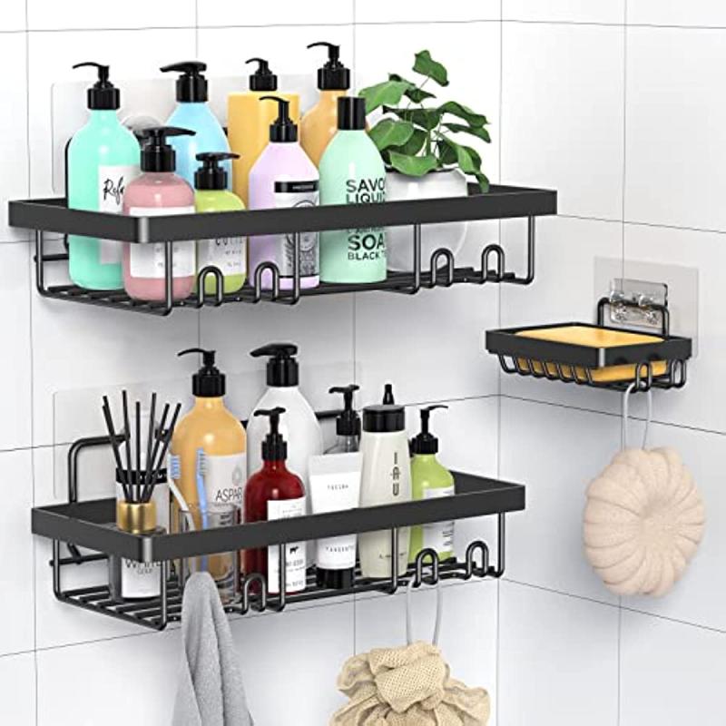 Adhesive Shower Caddy Bathroom Organizer No Drilling Required