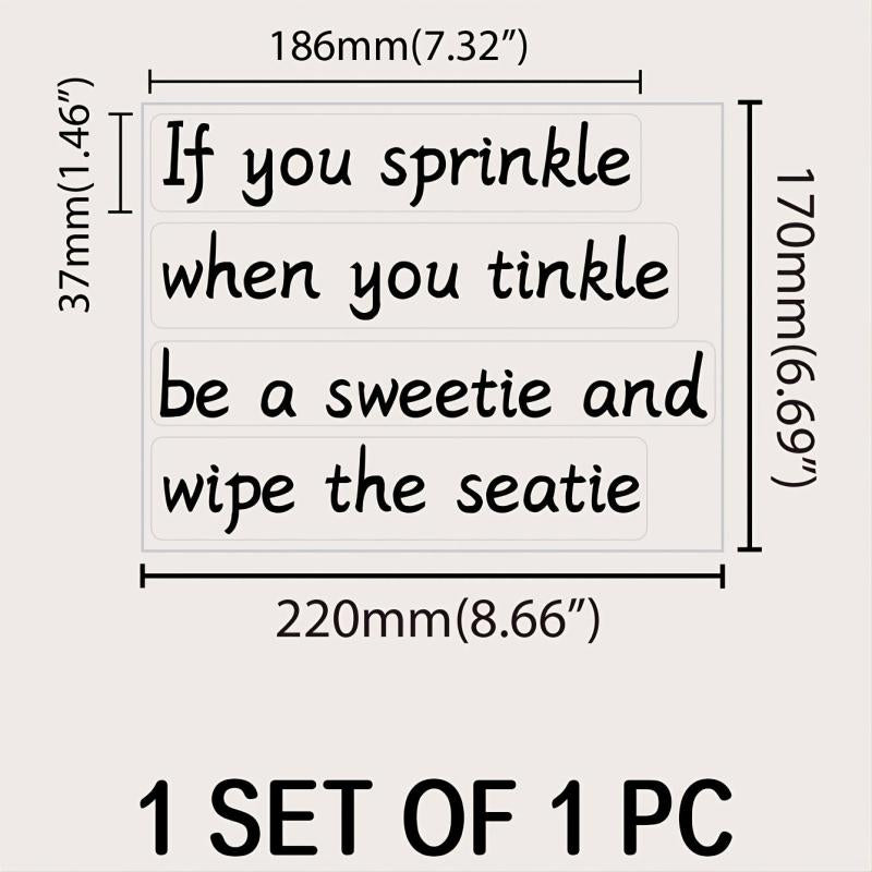 English Slogan Toilet Sticker Bathroom Decoration Self-adhesive Wall Sticker