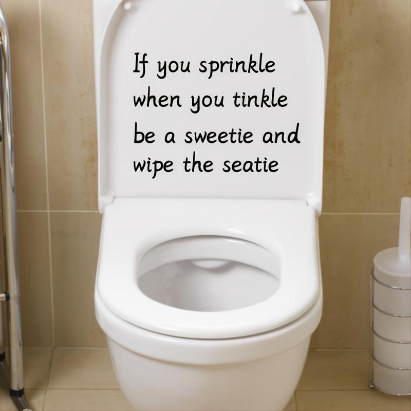 English Slogan Toilet Sticker Bathroom Decoration Self-adhesive Wall Sticker