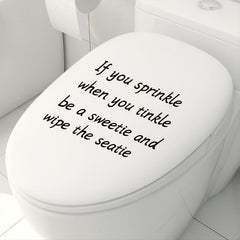 English Slogan Toilet Sticker Bathroom Decoration Self-adhesive Wall Sticker
