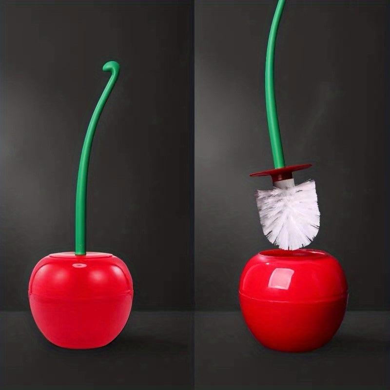 Cherry Toilet Brush Holder Set for a Brighter Bathroom