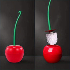 Cherry Toilet Brush Holder Set for a Brighter Bathroom