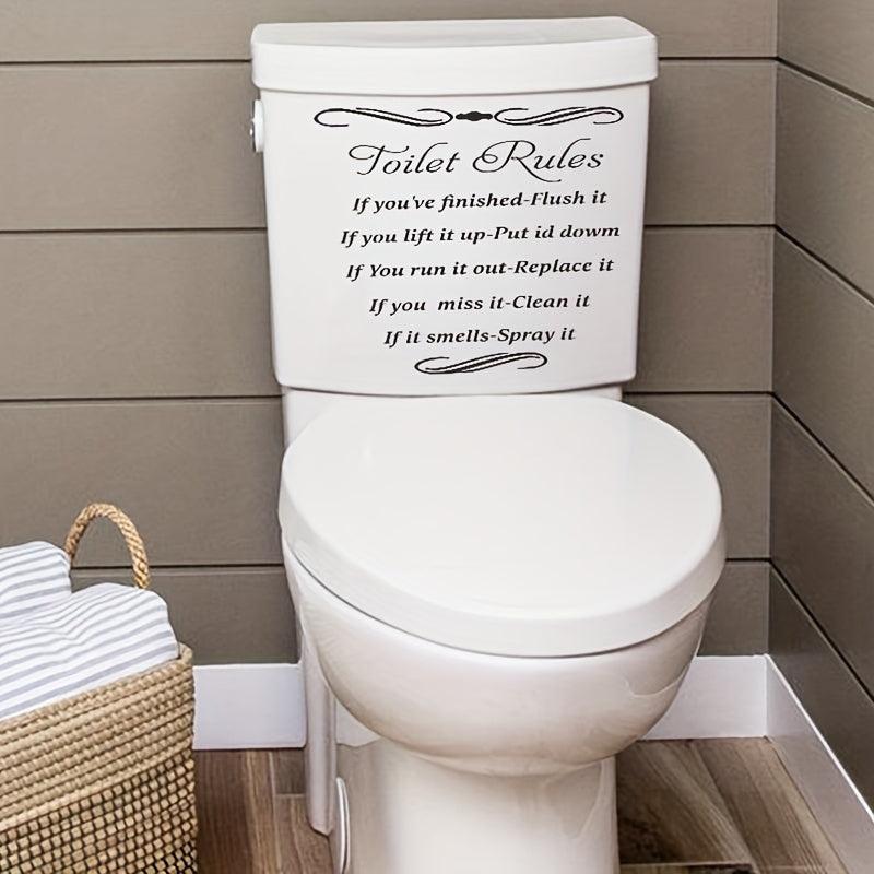 Self Adhesive Toilet Lid Decal - Decorative Slogan Graphic for Bathroom