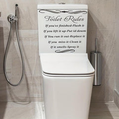 Self Adhesive Toilet Lid Decal - Decorative Slogan Graphic for Bathroom