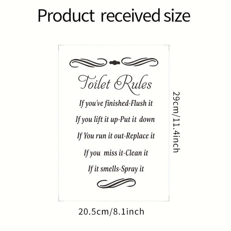 Self Adhesive Toilet Lid Decal - Decorative Slogan Graphic for Bathroom