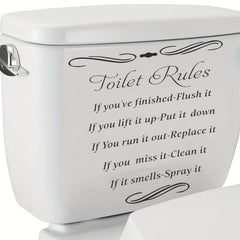 Self Adhesive Toilet Lid Decal - Decorative Slogan Graphic for Bathroom