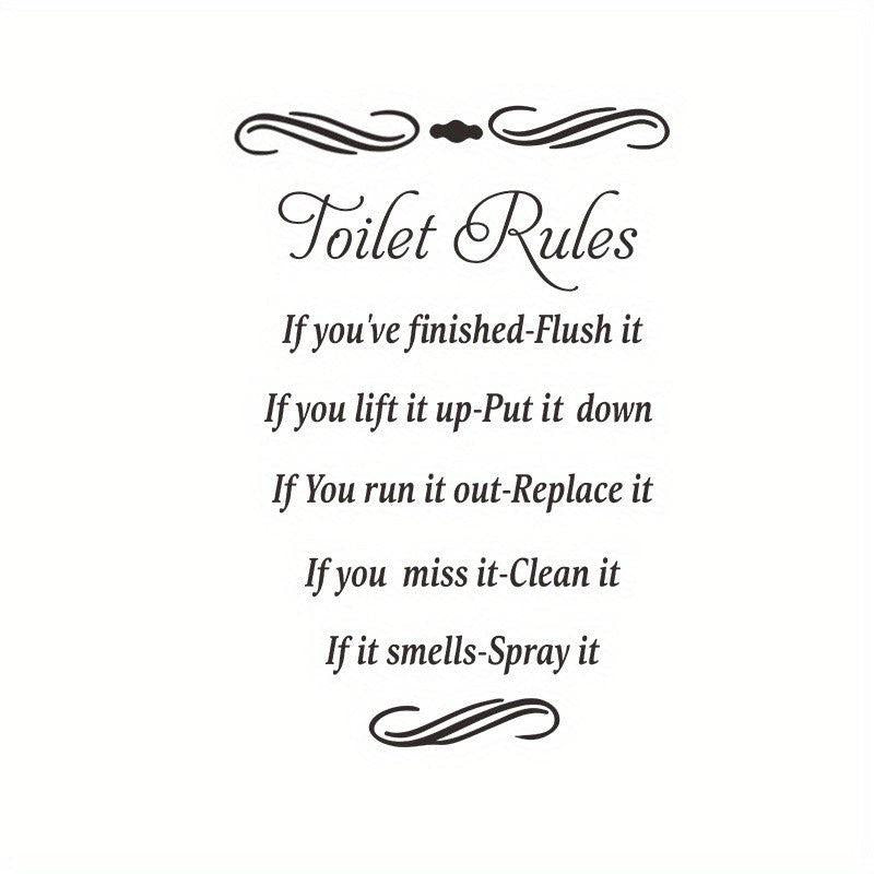 Self Adhesive Toilet Lid Decal - Decorative Slogan Graphic for Bathroom