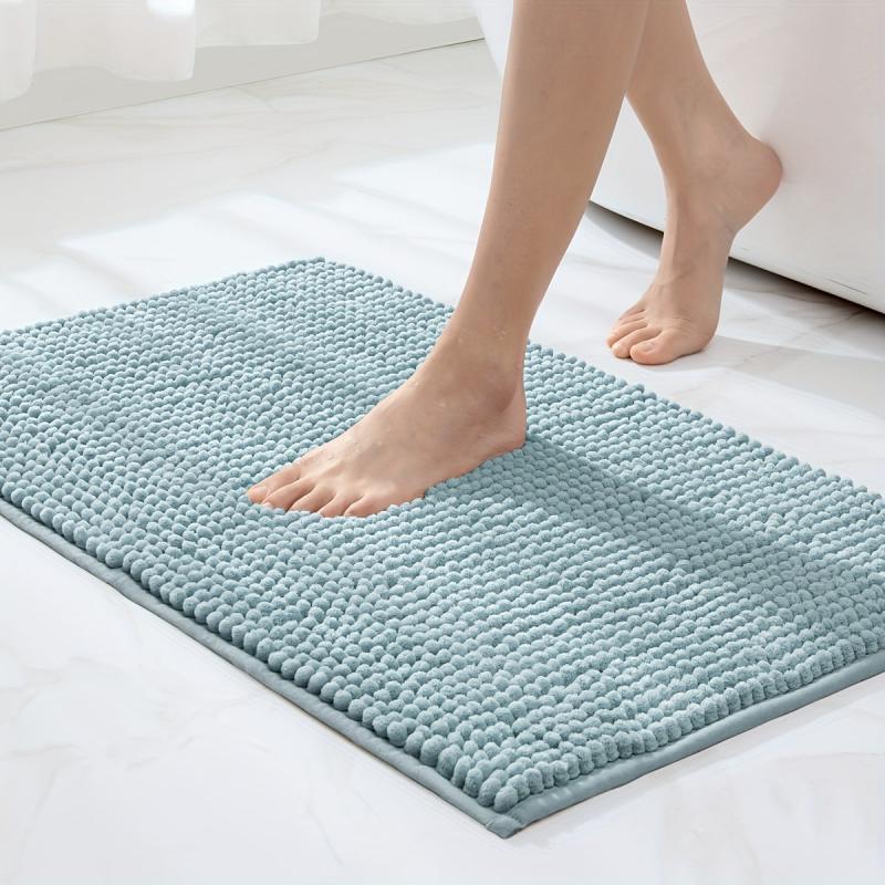 Soft Chenille Bathroom Rug Non Slip Machine Washable