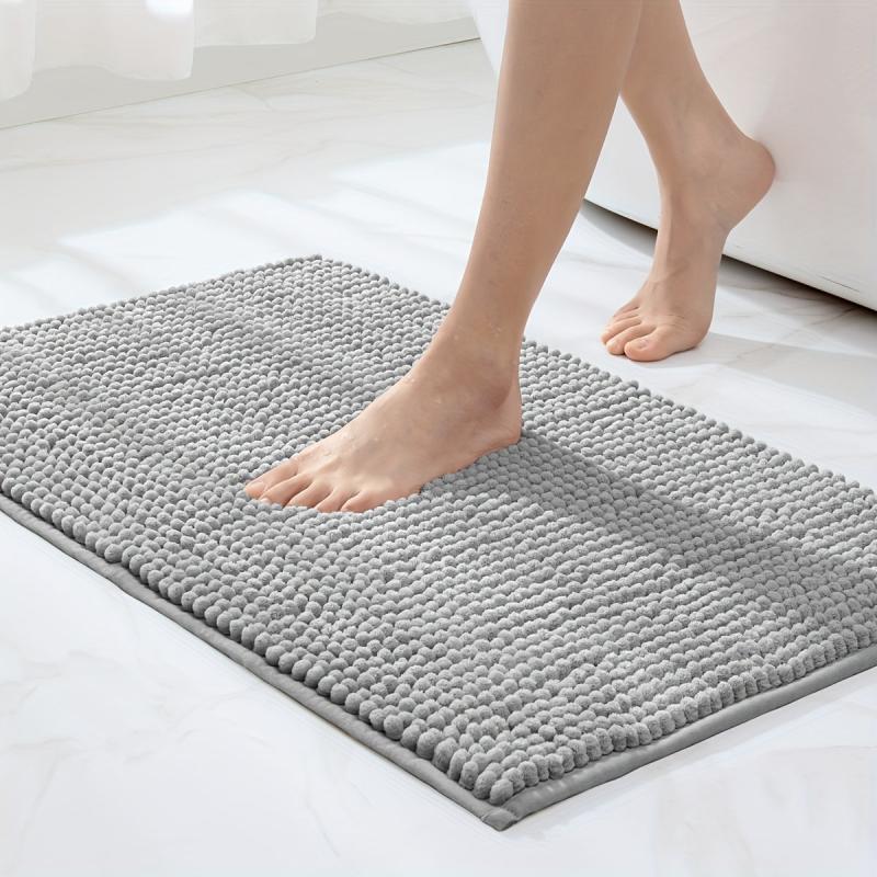 Soft Chenille Bathroom Rug Non Slip Machine Washable