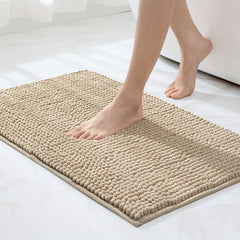 Soft Chenille Bathroom Rug Non Slip Machine Washable
