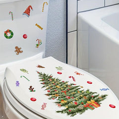 Christmas Toilet Stickers Wall Stickers Bathroom Decoration