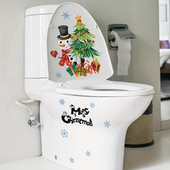 Christmas Toilet Stickers Wall Stickers Bathroom Decoration