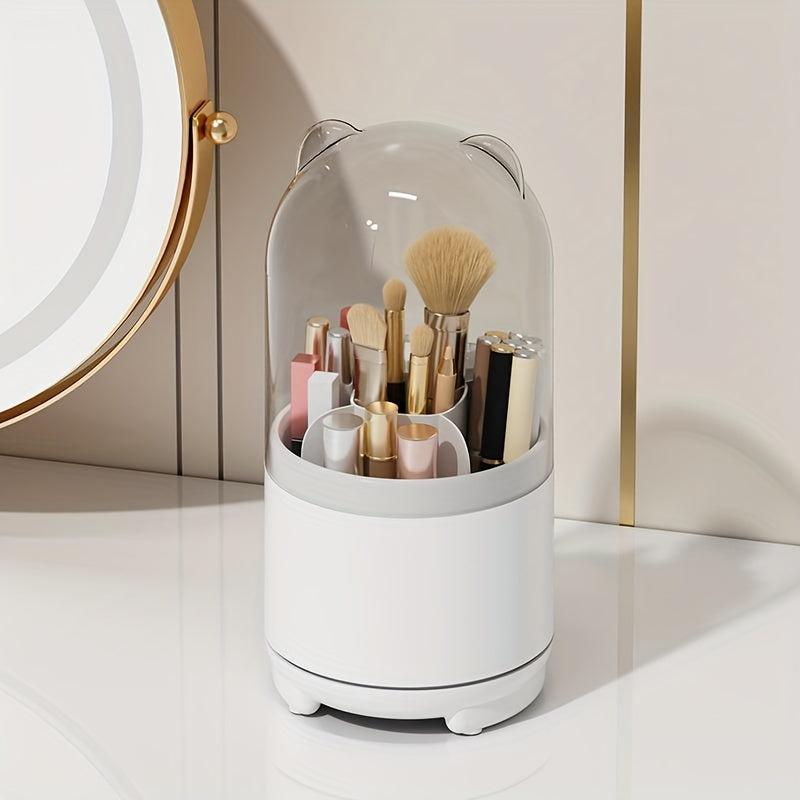 360 Rotating Makeup Brush Storage Box Dust-proof Pen Holder